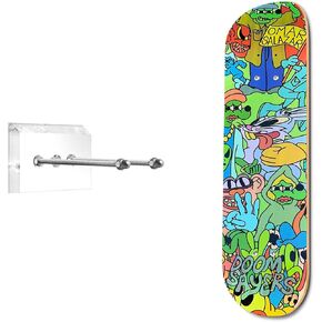 Acrylic Skateboard Wall Mount,Skateboard Wall Rack,Skateboard Hanger,Display Your Skis Snowboards Scooters Longboards (1Pc)