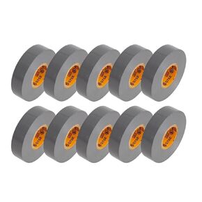 GTSE Grey Electrical Tape, 10 Rolls – Waterproof, Industrial Grade Vinyl, 3/4 in x 66ft– Strong Self-Adhesive PVC Electric Tape for Wire Insulation, 7 Mil, 600V – UL/CSA Listed