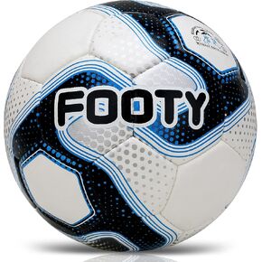 Footy Soccer Ball Size 5 - Hand Stitched, Leather Soccer Ball with Pump - Professional Youth Soccer Ball for Training