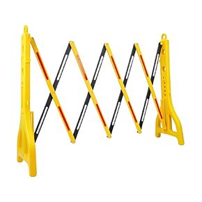 Portable Barricade Fence with Reflector, Japard, Expandable Mobile Safety Barricade, Japard Folding Barricade 8.2 Ft, Road Construction Barricade Fence Heavy Duty Plastic Yellow