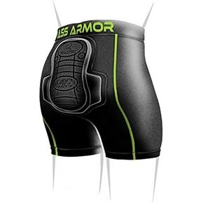 Protective Padded Compression Shorts for Snowboard,Skate and Ski for Tailbone (Black, Large)