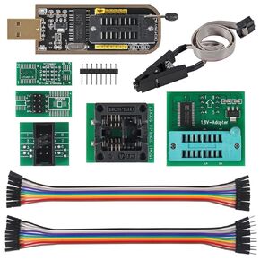 EEPROM BIOS USB Programmer CH341A + SOIC8 SOP8 Test Clip + 1.8V Adapter + SOIC8 Adapter for EEPROM 93CXX / 25CXX / 24CXX +CH341A 24 25 Series Flash