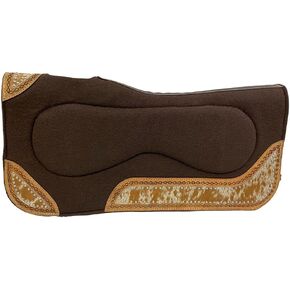 Showman 32" x 31" Built Up Brown Felt Saddle Pad w/Hair-On Cowhide Overlay