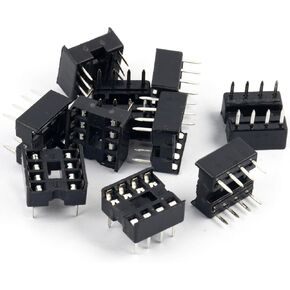 10pcs نوع لحام الصف المزدوج 8 دبوس DIP PDIP-8 دائرة متكاملة IC Sockets موصل Dip8 2x4 0.1 "Pitch for Attiny85 رقائق