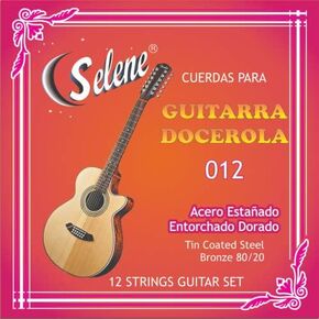 Professional 12 Strings Guitar Set Selene Model - 012 (Full Set) Cuerdas para Guitarra Docerola, Set de 12 Cuerdas