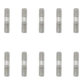 10PCS M6x25mm Silver 304 Stainless Steel Double Head Screws Threaded Stud Rod Screw Bolt for RC Aircraft Mechanical Equipment Furniture Assembly
