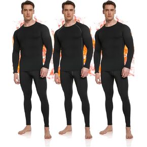 OYGSieg 3 or 2 Set Men's Thermal Underwear Long Johns with Fleece Lined, Thermals for Men Base Layer Cold Weather Top Bottom