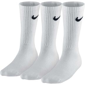 Nike Crew Cut Socks 3 pack (Large (Fits mens shoe size 8-12), White)