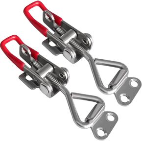 JoyTube Toggle Latch Clamp 4001 with Lock Hole, 304 Stainless Steel Adjustable Heavy Duty Pull Hasp Latches For Smoker Cabinet Tool Box Case Trunk Door, 330Lbs Holding Capacity (2 Pack)