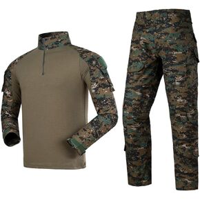 Mens Tactical Military Uniform Set Camouflage Tactical Shirt Pants Gear Suit