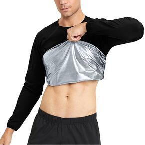 Sauna Shirt for Men Weight Loss Sweat Suit Mens Compressions Shirts Body Shaper Suits for Workout Sports Gym