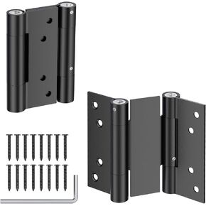 Ranbo 5 Inch Heavy-Duty 304 Stainless Steel Double Spring Hinge, Integrated Spring Tension Adjustment, No Fixing Pin Required. 3 mm Thickened Steel Plate, Maximum Load Capacity of 45 kg for 2 Hinges.