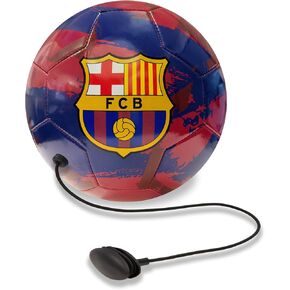 Icon Sports Officially Licensed FC Barcelona Soccer Training Ball – Size 5 Soccer Ball with Adjustable Cord for Skills Training and Ball Control
