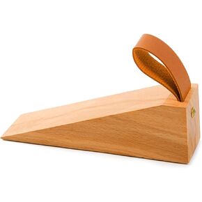 Wood Door Stopper, Solid Wooden Non-Slip Door Wedges, Sturdy and Durable Door Stop Wedge, Door Stopper Fit for Door Bottom Seam (0.2" - 1.3") 1 Pack
