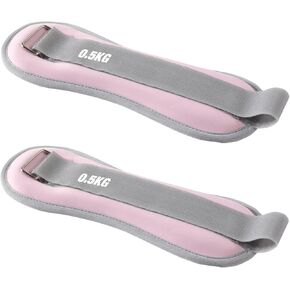 2pcs Adjustable Ankle Sandbag with Hand Tied Strap, Strength Training Hook and Loop for Dance Leg Wrist Weight (1.1lb)