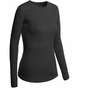 Emmalise Women's Thermal Crew Neck Long Sleeves Fitted Top
