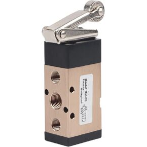 MV09 Pneumatic Reversing Valve 2 Position 5 Way Roller Lever Mechanical Valve 1/4in PT Pneumatic Control Valve
