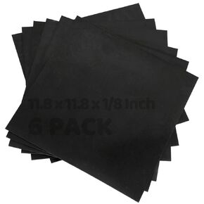 RHBLME 6 Pack Rubber Sheet, 11.8" x 11.8" x 1/8" Neoprene Rubber Sheet Adhesive Rubber Sheet, Rubber Gasket Material for Flooring Gaskets DIY Material Leveling Sealing Bumpers