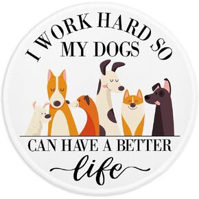 YAZMEEN Funny Dogs Mousepad，Puppy Gang Round Mouse Mat with Stitched Edge Non-Slip Rubber Base，Dog Lovers Gift Mousepad，Home Office Decor Desk Accessories，I Like Dogs & Maybe 3 People Mousepad in Kuwait
