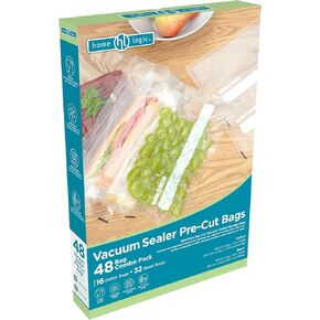 Home Logic Vacuum Sealer Pre-Cut Bags Combo Pack – Freezer, Microwave & Sous Vide Safe Food Storage Bags – 16 Gallon Bags & 32 Quart Bags