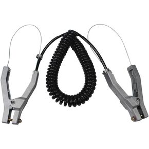 Ground Cable Clamp, 16.4ft Coiled Grounding Cable, Aluminum Alloy Anti Static Grounding Clamp, 3 Copper Nails, Clamps 23mm, for Gas Station Oil Depot Tank Chemical Plant