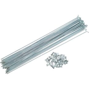 ACROPIX 36 Pcs 14G J Bend 270mm x 2mm Bike Bicycle Spokes with Nipples Steel Silver Tone Car Parts