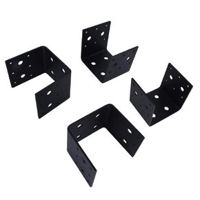 4PCS Post Anchor Connector, Half Post Base Fit 4 X 4 Post Anchor, 4x4 Post Bracket, Heavy Steel Mounting Joist Hanger Brackets Support, Inner Size 3-1/2", Thickness 3mm