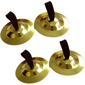 4 Pcs 5.3cm Metal Finger Zills Belly Dancing Zills Marching Band Cymbals Yoga Spiritual Chimes Brass Tibetan Cymbals Hand Percussion Instruments Party Noise Makers