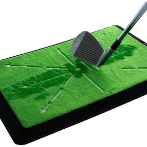 Elite Sports Golf Swing Mat | Swing Path Feedback Golf Practice Mat Velvet and Rubber Base Golf Hitting Mat | Real Feel Ball Attachment for Ultimate Authentic Experience