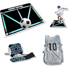 Soccer Training Mat, Soccer Training Equipment, Soccer Gift for Kids Adult, Footstep Training Mat