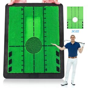 ARMSET Golf Hitting Mat 16"x12" | Exclusively Designed Golf Mat for Pro Chipping, Putting, and Swing Improvement | Golf Swing Path Feedback Practice Mat | Includes 2 Replaceable Golf Training Mats