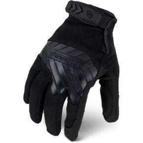 Ironclad Tactical Pro Gloves, Touch Screen, Neoprene Padded Knuckle, Terry Cloth Sweat Wipe, TPR Hook & Loop Closure, XX-Large Black