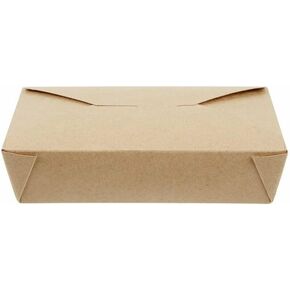 To Go Food Containers 50 Pack - Kraft Microwavable Folded Paper 49 oz Take-Out Container - Meal Prep, and Catering with Lids - Disposable, Freezer Safe - Restaurant, Home Pastry and Packaging Supplies