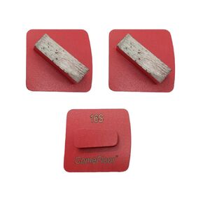 Redi-Lock Concrete Floor Preparation Disc, Diamond Metal Grinding Shoes, Single Bar Segs Compatible for Husqvarna Grinder, 16 Grit Hard Bond, 3PCS