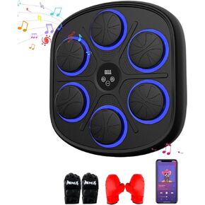 2024 Upgrade Intelligent Music Boxing Machine, Electronic Boxing Trainer with Gloves, Music Workout Machine with Smart Display Screen Punching Machine for Adults, Good Gift for Birthday
