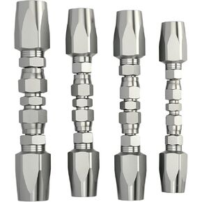 4pcs Reusable Hydraulic Hose Repair Kit,1/4",3/8",1/2" Inner Diameter Compatible with SAE 100R1 1-wire and SAE 100R2 R16 R17 R19 2-wire Hydraulic Hoses,Quick Repair of Various Hydraulic Hose Failures