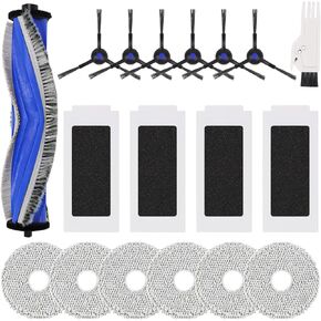 T30S Replacement Accessories Kit Compatible with ECOVACS DEEBOT T30S / T30S PRO / T30S AI /T30s Care Robot Vacuum, 1 Main Brushes, 6 Side Brushes, 6 Mop Cloth Pads, 4 HEPA Filters, 1 Cleaning Tool