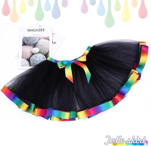 Nicute Rainbow Womens Tutu Layered Tulle Ballet Skirt Rave Festival Colorful Tutu for Adult in Saudi Arabia