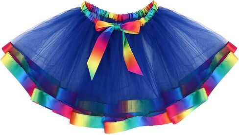 Nicute Rainbow Womens Tutu Layered Tulle Ballet Skirt Rave Festival Colorful Tutu for Adult in Saudi Arabia