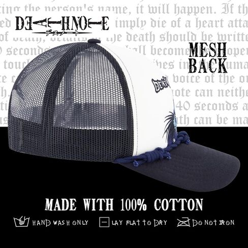 Death Note Dad Hat, Cotton Adjustable Baseball Cap with Curved Brim, Black, One Size in Kuwait