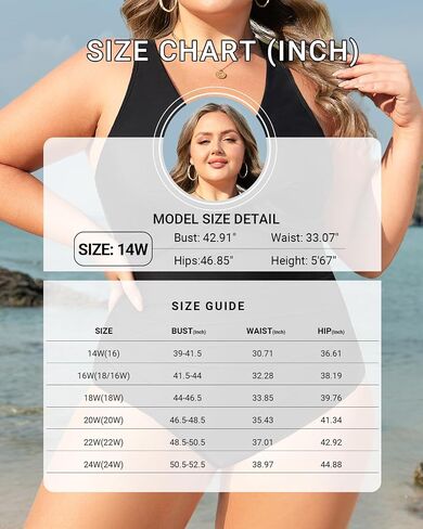 Daci Plus Size One Piece Swimsuit - Tummy Control Bathing Suit for Women V Neck Retro Twist Front Full Coverage Swimwear in Kuwait
