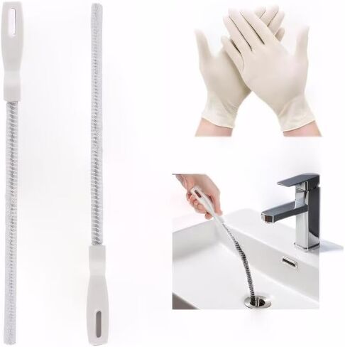 2 حزمة Sink Sink Snake Drain Clog مجموعة أدوات الأدوات مع 1 أزواج من القفازات - مزيل تسد الشعر للحوض ، والدش ، والمطبخ ، والحوض in Kuwait