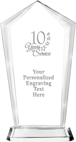 Crown Awards Customizable Crystal Trophy, 10.25" Engraved Skyscraper Crystal Award in Saudi Arabia