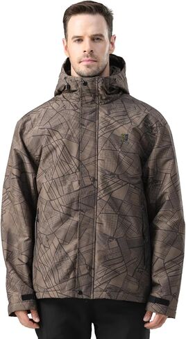 Mens Ski Jacket Winter Hooded Warm Waterproof Raincoat Outdoor Windproof Mountaineering Windbreaker in Saudi Arabia