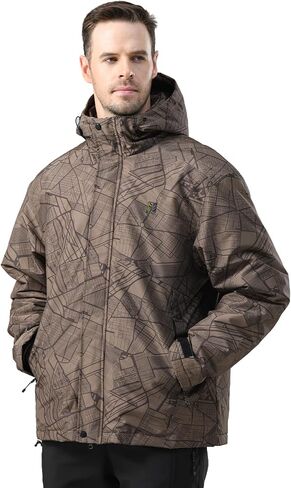 Mens Ski Jacket Winter Hooded Warm Waterproof Raincoat Outdoor Windproof Mountaineering Windbreaker in Saudi Arabia