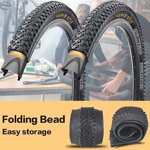 24 X 1.95 Inch Folding Bike Tires with 3mm Anti Puncture Proof Protection for Mountain Bicycles in Saudi Arabia