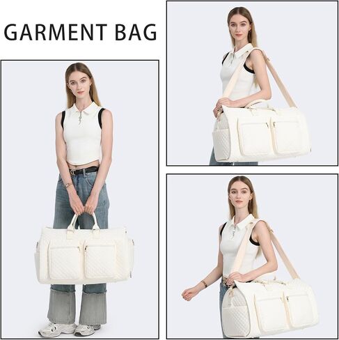 seyfocnia Convertible Carry on Garment Bag,Women Garment Duffle Travel Bag with Shoe Pouch 2 in 1 Hanging Cloting Suit Bag in Saudi Arabia