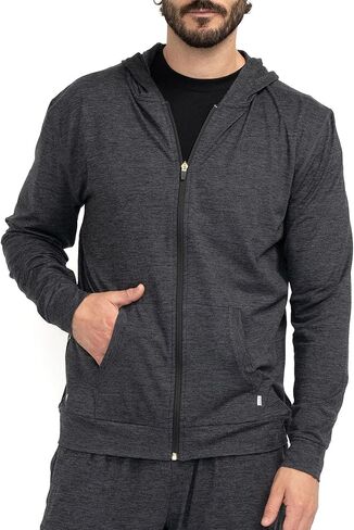 Ejis Zip Up Hoodies for Men, Anti Odor Moisture Wicking Lightweight Sweatshirt in Saudi Arabia