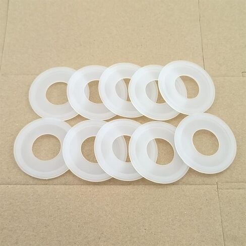 JOWIN Sanitary 1 "حشية سيليكون ثلاثية المشبك، نوع شفاف وسميك (عبوة من 10) (1") in Kuwait