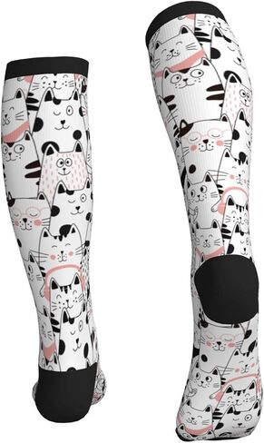 Fun Cats Compression Socks For Women & Men, Knee-High Support Circulation Socks For Running, Travel, Athletic in Saudi Arabia